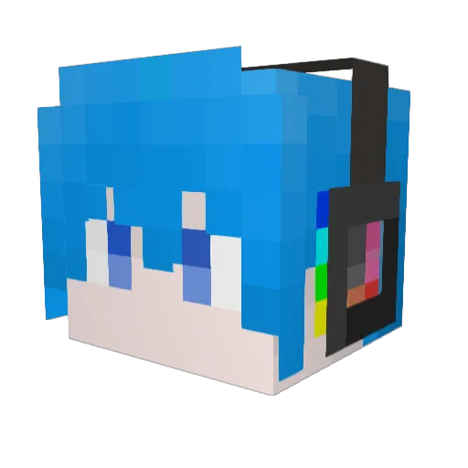 ABC_jizi Minecraft avatar head, 3D render