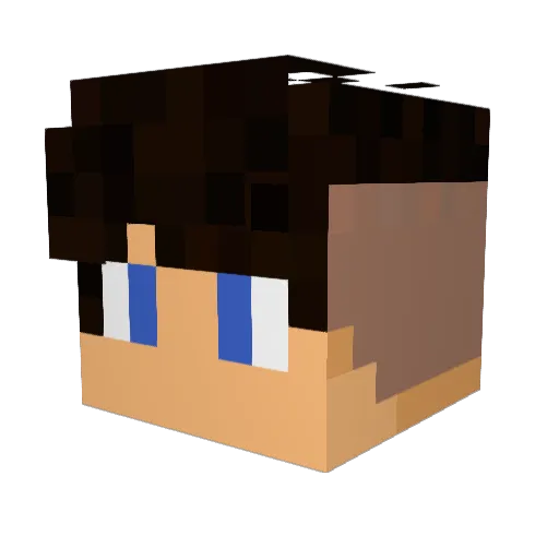 ABLABLU Minecraft avatar head, 3D render