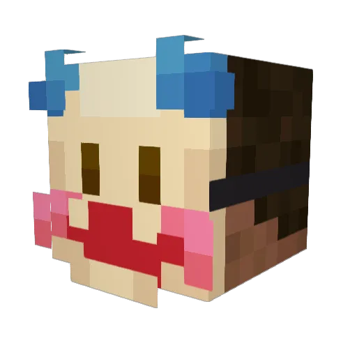 ABX_WHO Minecraft avatar head, 3D render