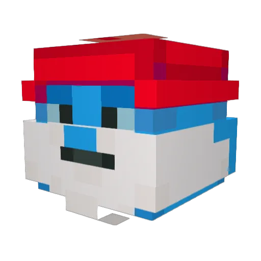 ABadSmurf Minecraft avatar head, 3D render