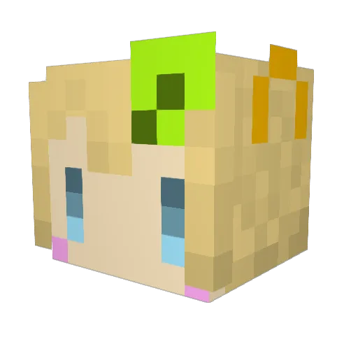 ABiroha Minecraft avatar head, 3D render