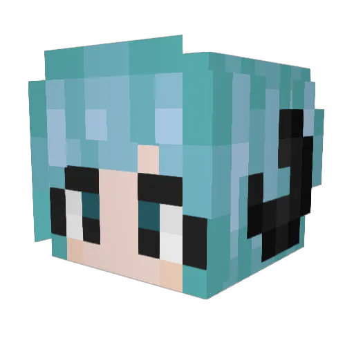ABlueFlan Minecraft avatar head, 3D render