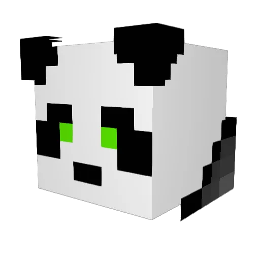 ABoganPanda Minecraft avatar head, 3D render