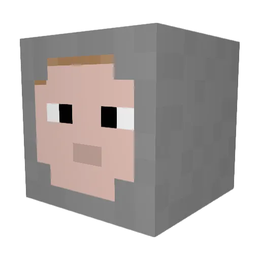 ABonelessChild Minecraft avatar head, 3D render