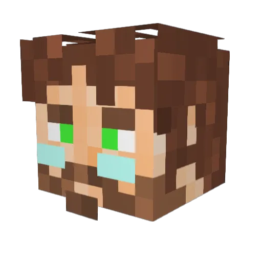 ABookGuy Minecraft avatar head, 3D render