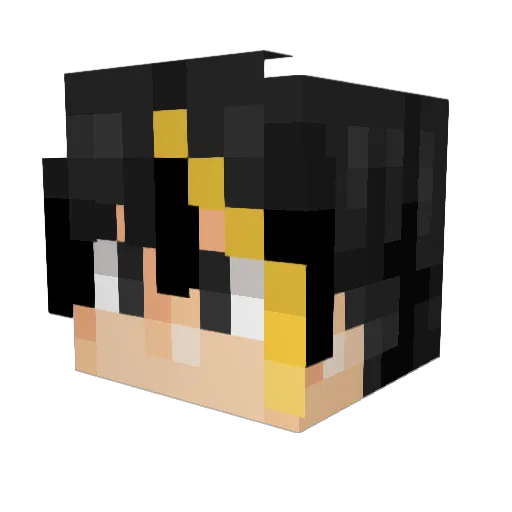 AC1Liu Minecraft avatar head, 3D render