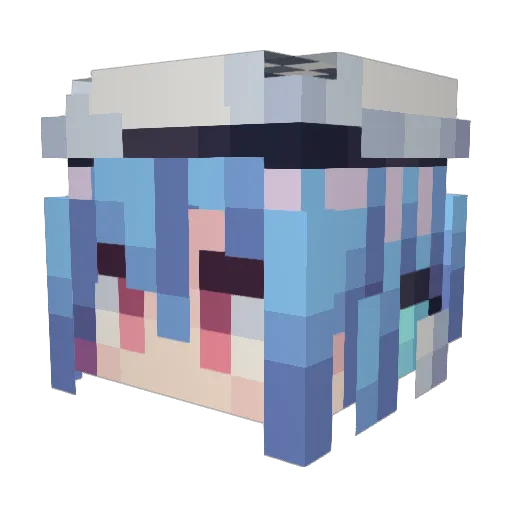 ACCT_Nortan Minecraft avatar head, 3D render