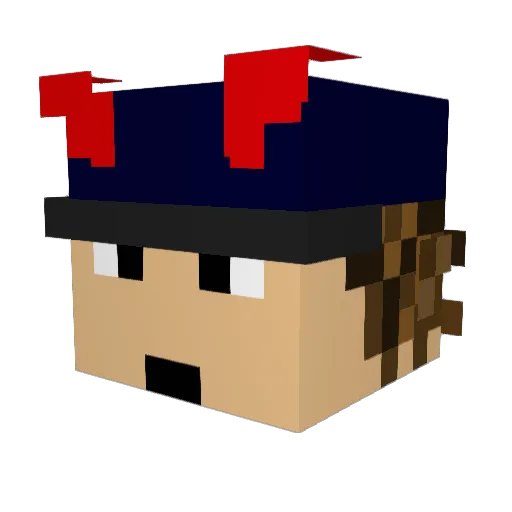 ACDCisGOD Minecraft avatar head, 3D render