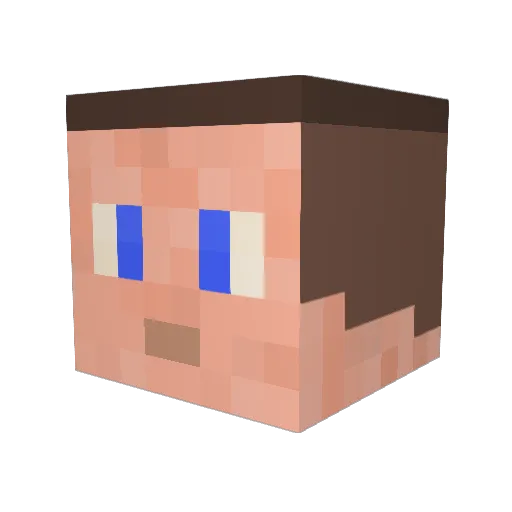 ACE75068 Minecraft avatar head, 3D render