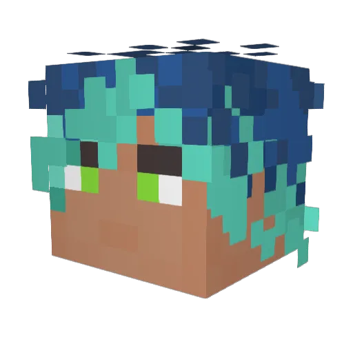 ACHAC0 Minecraft avatar head, 3D render