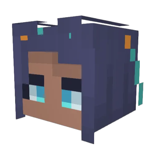 ACKAKA22 Minecraft avatar head, 3D render