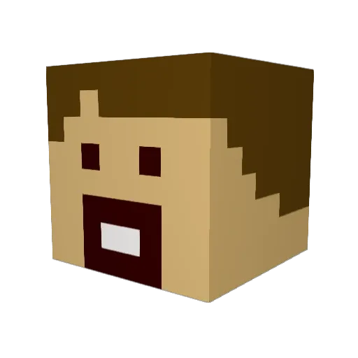ACap Minecraft avatar head, 3D render