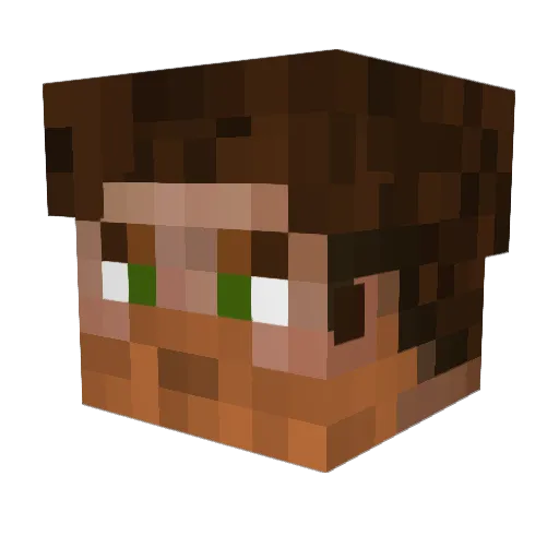 ACasualMan Minecraft avatar head, 3D render