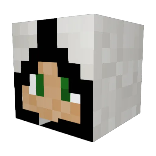 ACertainCrow Minecraft avatar head, 3D render