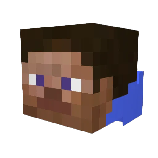 AClDlC Minecraft avatar head, 3D render