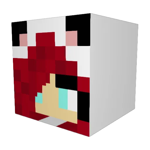 ACrazyRedTurtle Minecraft avatar head, 3D render