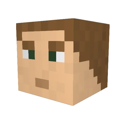 ACupOfJava Minecraft avatar head, 3D render