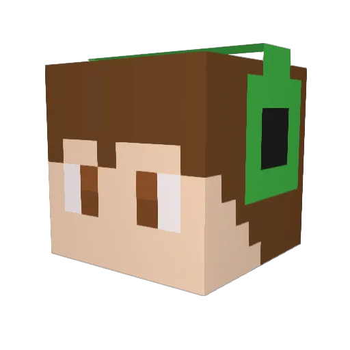 ADAM200607 Minecraft avatar head, 3D render