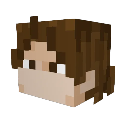 ADAMstretched Minecraft avatar head, 3D render