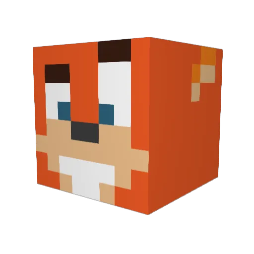 ADHD_DOG Minecraft avatar head, 3D render