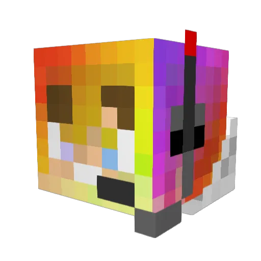 ADHDanien Minecraft avatar head, 3D render