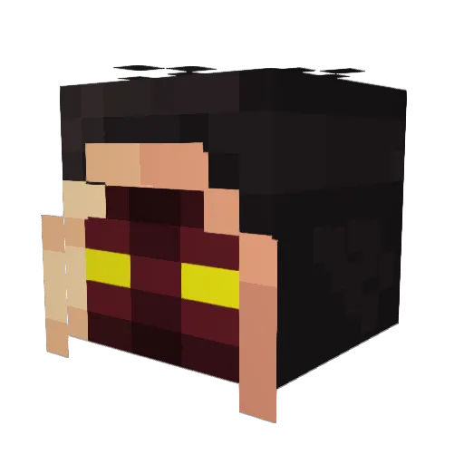 ADHTom Minecraft avatar head, 3D render