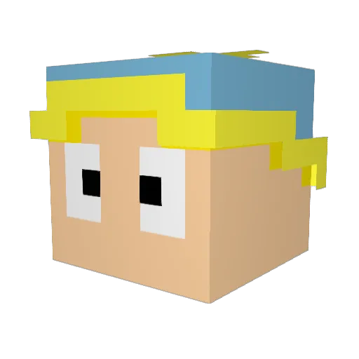 ADJAKAZ Minecraft avatar head, 3D render