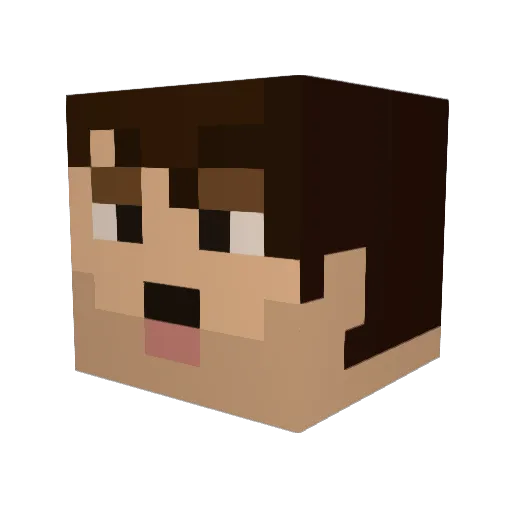 ADOS_H Minecraft avatar head, 3D render
