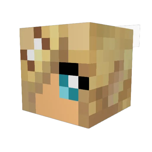 ADTS3 Minecraft avatar head, 3D render