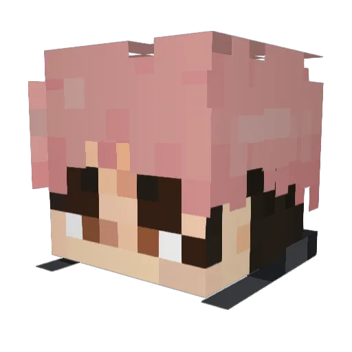 AD_ZEF1 Minecraft avatar head, 3D render