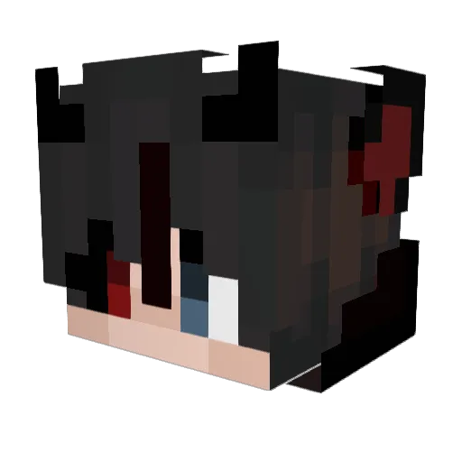 ADemonSenpai Minecraft avatar head, 3D render
