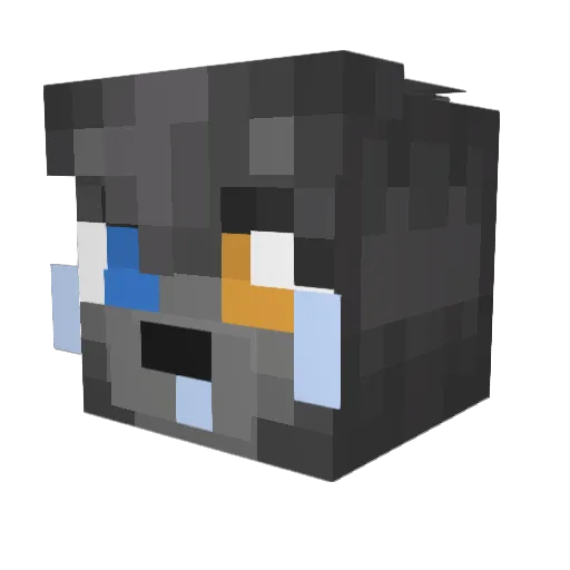ADifferentSnarfy Minecraft avatar head, 3D render