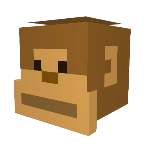 ADonkey1 Minecraft avatar head, 3D render