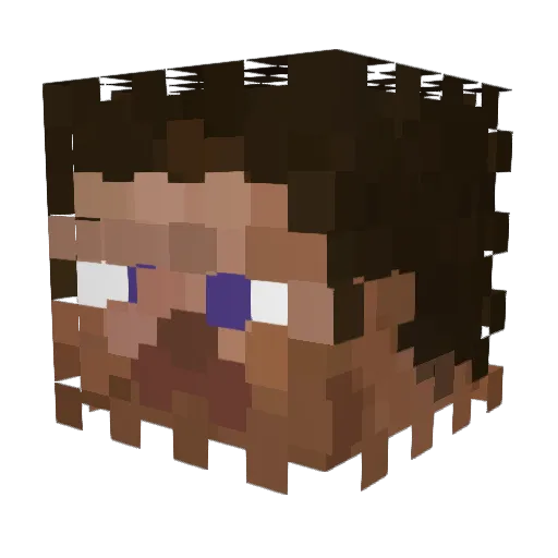 ADwel Minecraft avatar head, 3D render