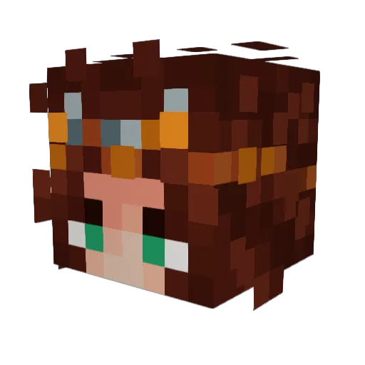 AERA2000 Minecraft avatar head, 3D render