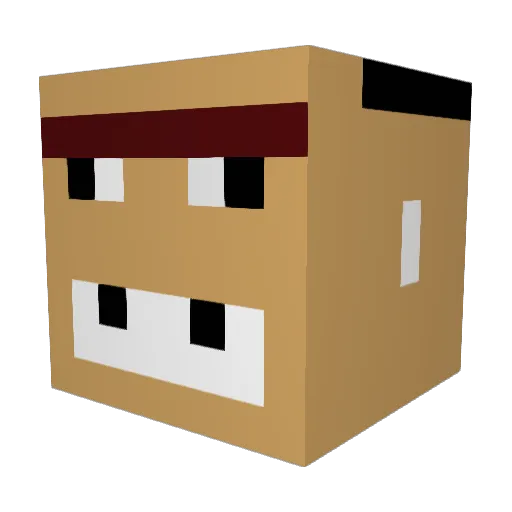 AES0P Minecraft avatar head, 3D render