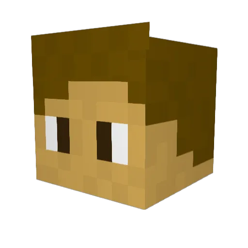 AEVILM0P Minecraft avatar head, 3D render