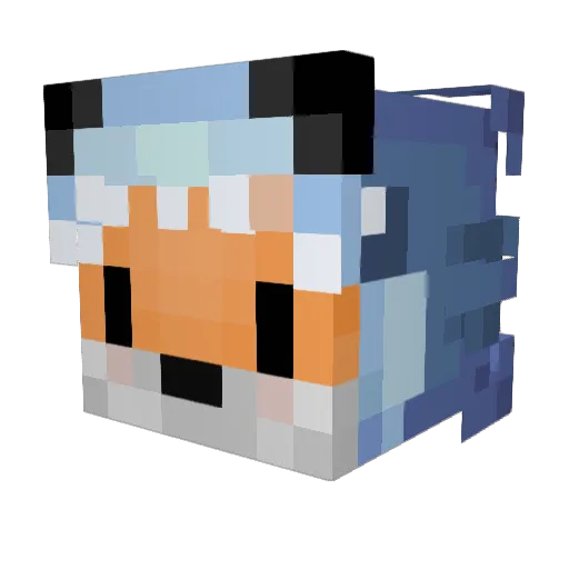 AEmiao Minecraft avatar head, 3D render