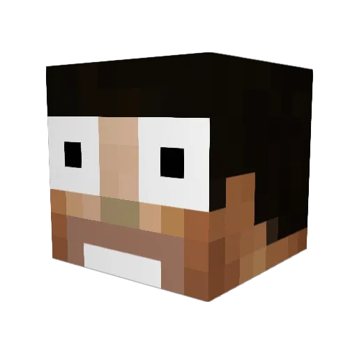 AFBrocks Minecraft avatar head, 3D render