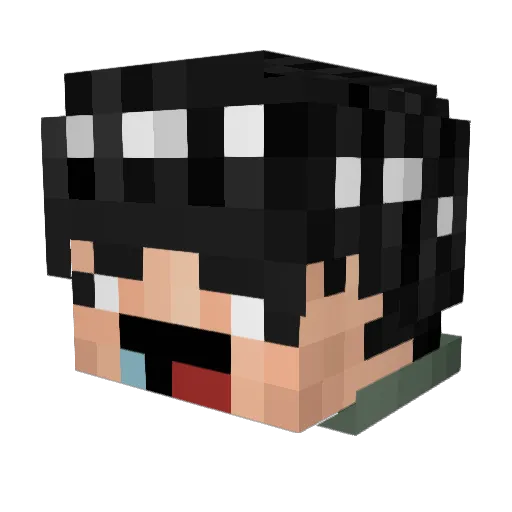 AFKatzee Minecraft avatar head, 3D render