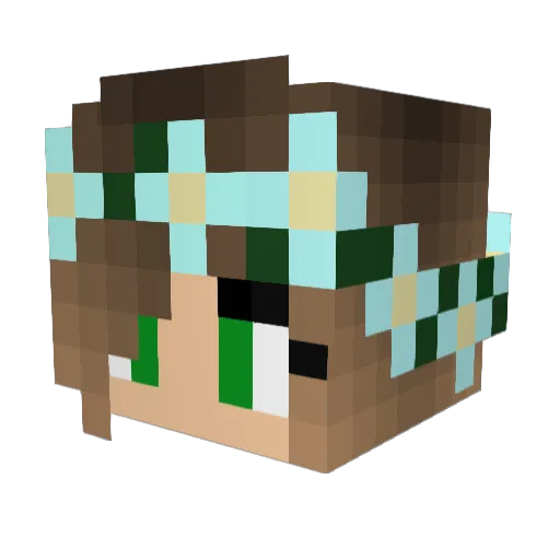 AFM2000 Minecraft avatar head, 3D render