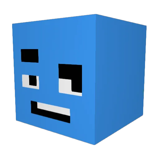 AFTVBDNS Minecraft avatar head, 3D render