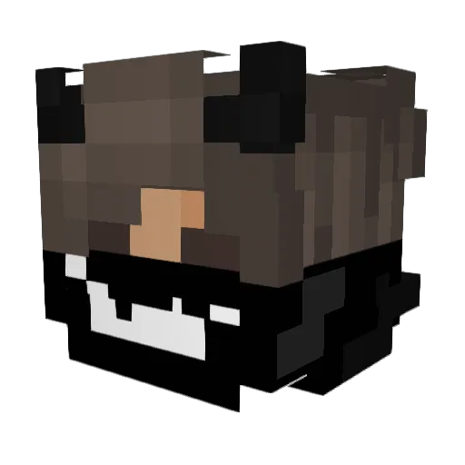 AFTube Minecraft avatar head, 3D render