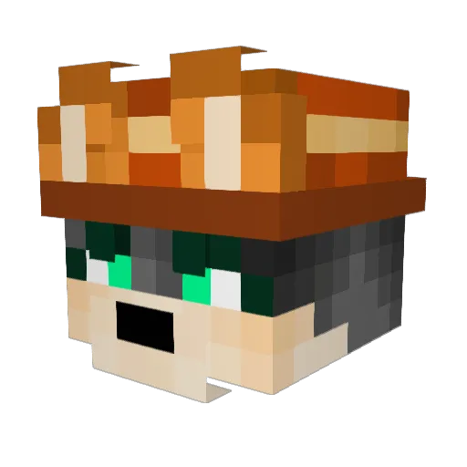 AFidgetFox Minecraft avatar head, 3D render