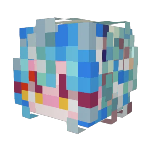 AG51 Minecraft avatar head, 3D render