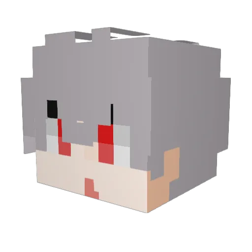 AGE_Wolf Minecraft avatar head, 3D render