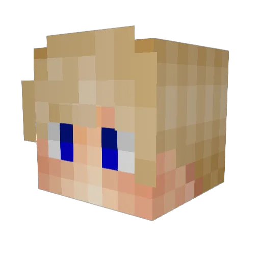 AGUJI Minecraft avatar head, 3D render