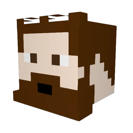 AGauk Minecraft avatar head, 3D render
