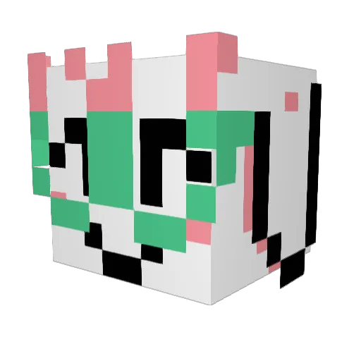 AGenu Minecraft avatar head, 3D render