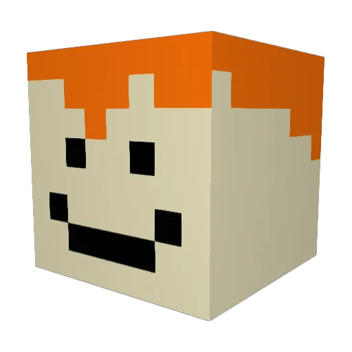 AGingerY0shi Minecraft avatar head, 3D render